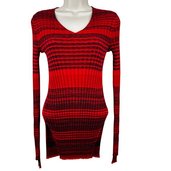 NEW Helmut Lang Ribbed Knit Sweater Wool Striped Lightweight Medium Quiet Luxury - Picture 2 of 13